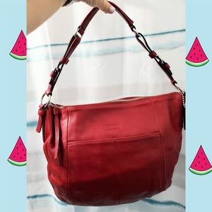 Coach Leather Bag. Red